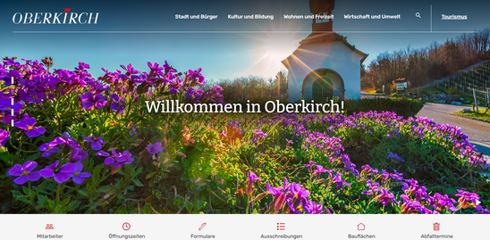 Startseite von der Homepage