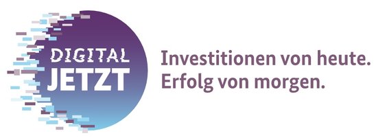 Logo des Förderprogramms Digital Jetzt des Bundeswirtschaftsministeriums